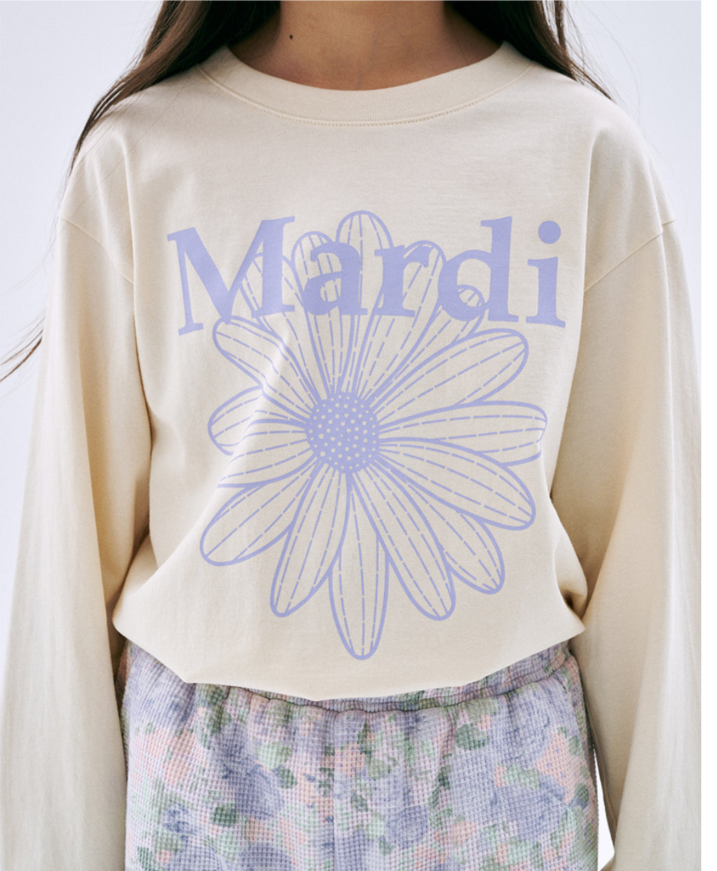 Mardi Mercredi Kids Long Sleeve Tee – Butter alternate view 3 by Mini Kelly