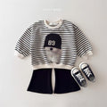 Korean Kidswear | DAILY BEBE Stripe Puppy Sweatshirt