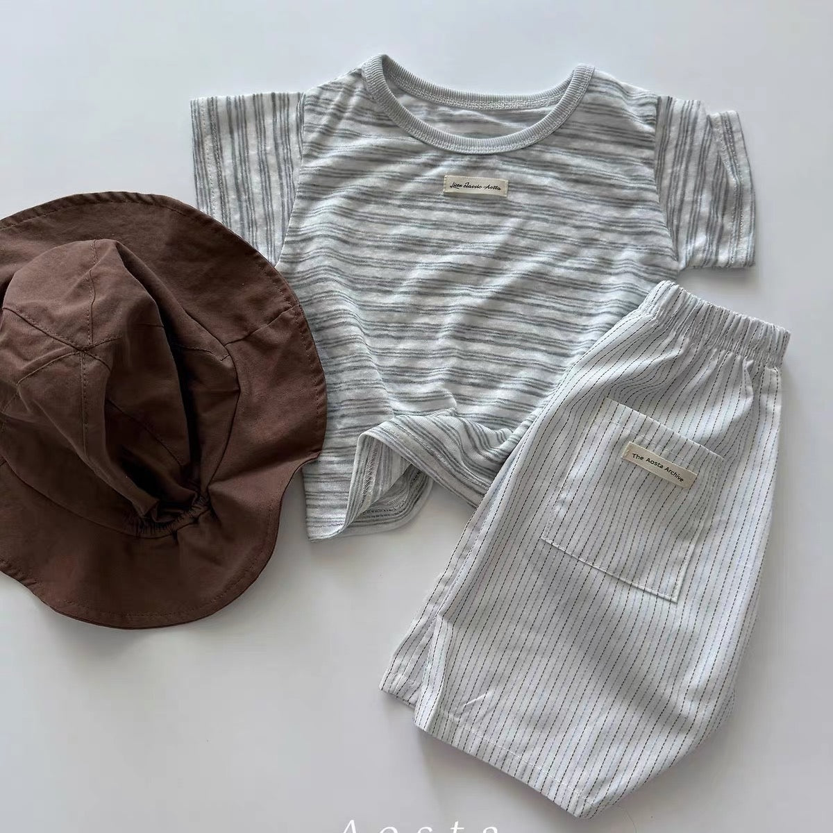 Korean Kidswear | Stripe Cotton Mid Shorts