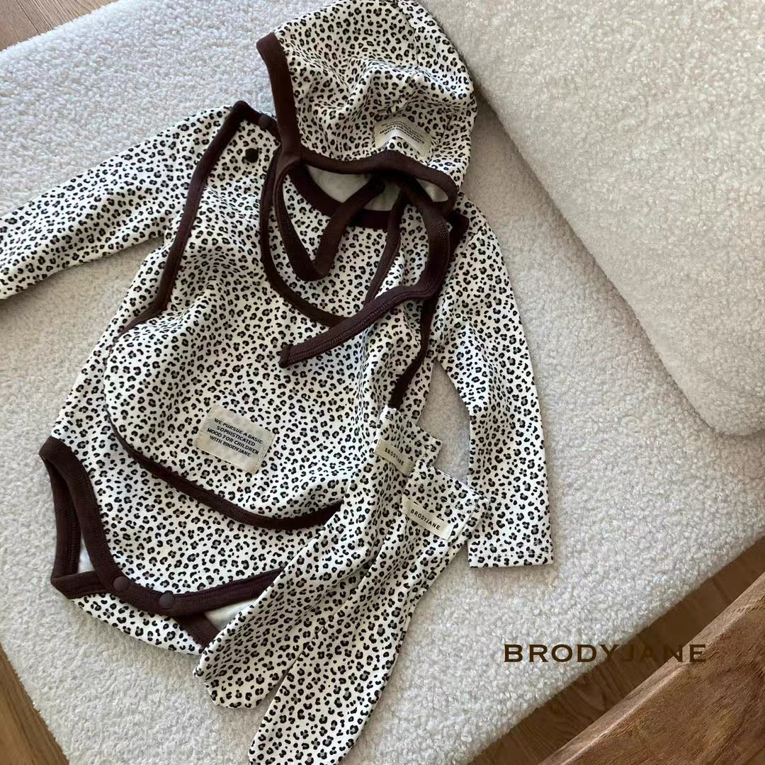 Korean Kidswear | BRODYJANE Baby Leopard Print 4-Piece Set