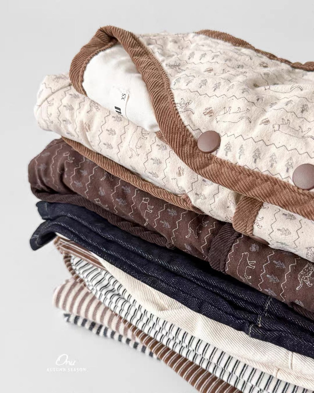 Korean Kidswear | ONU Quilted Printed Jacket – Beige