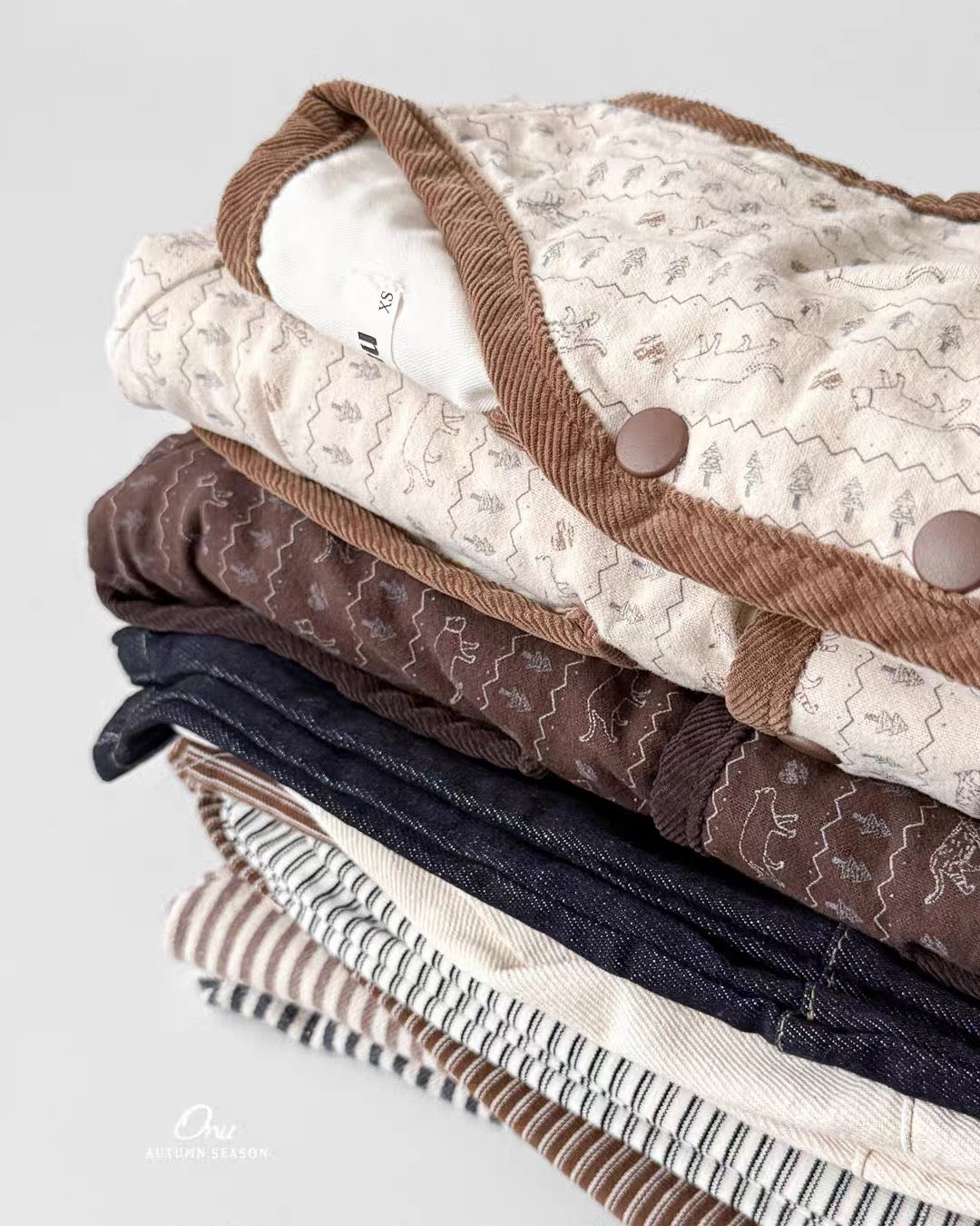 Korean Kidswear | ONU Quilted Printed Jacket – Beige