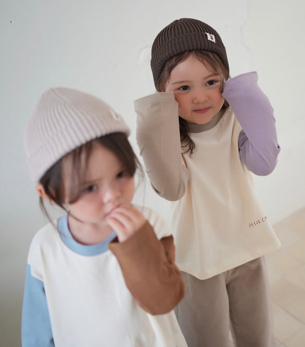 Korean Kidswear | Oversized Color Block Long Sleeve Tee