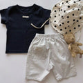 Korean Kidswear | Stripe Cotton Mid Shorts