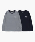 Marithé François Girbaud Kids Doodle Classic Logo Long Sleeve Top 2-Pack – Navy
