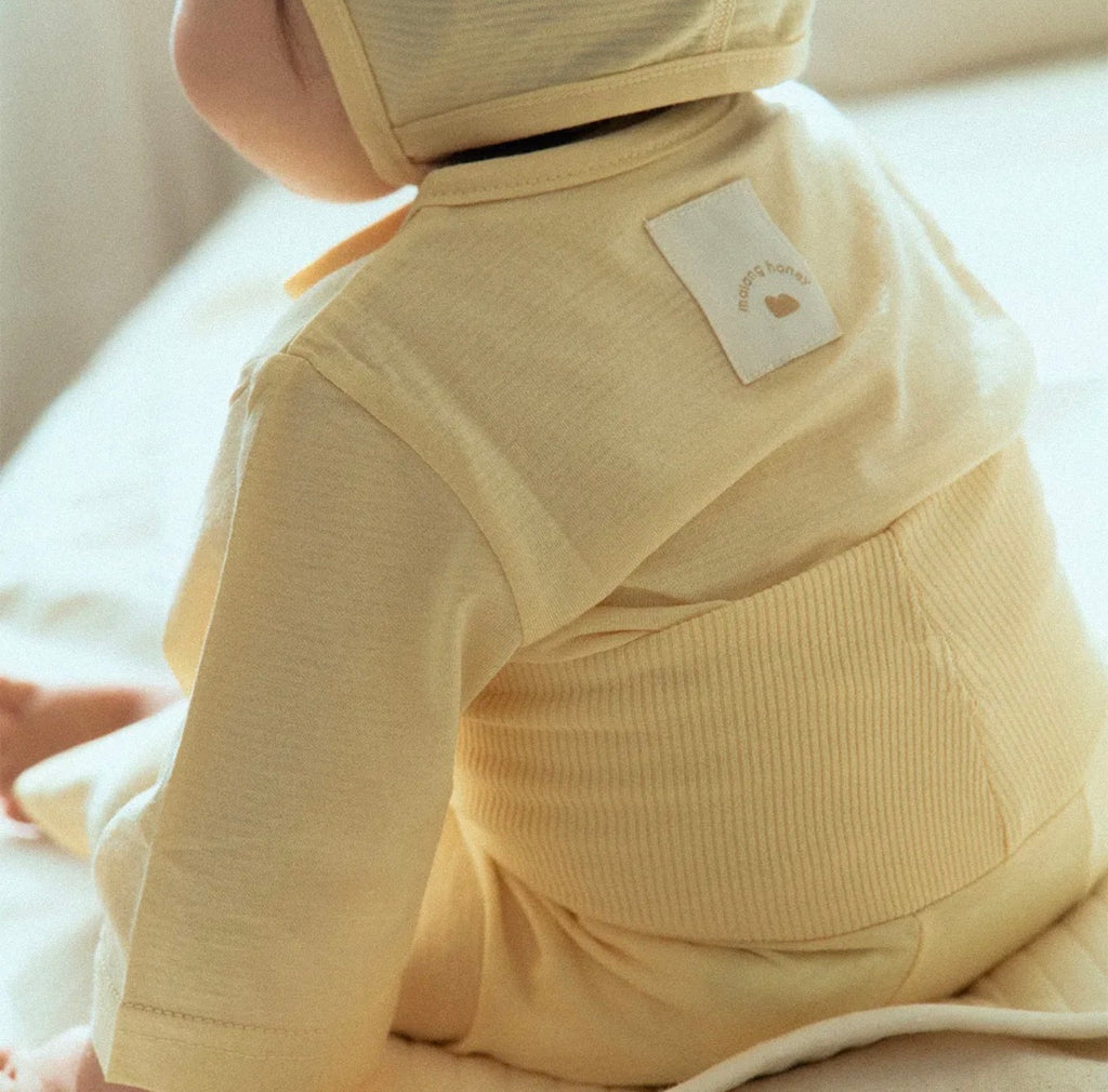 Mallanghanee Bamboo Light 3/4 Sleeve Baby Pajama Set – Yellow