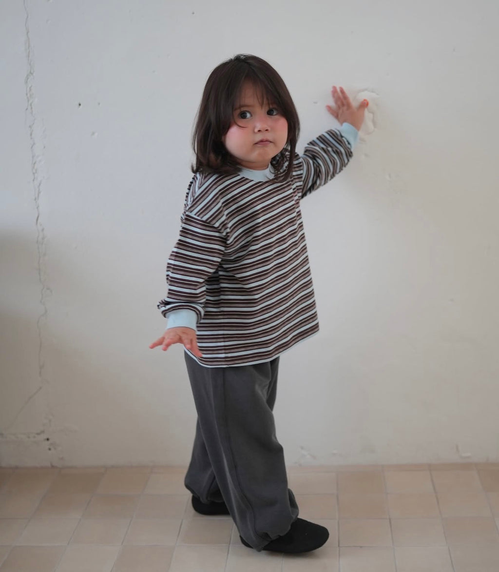 Korean Kidswear | Oversized Striped Long Sleeve Tee