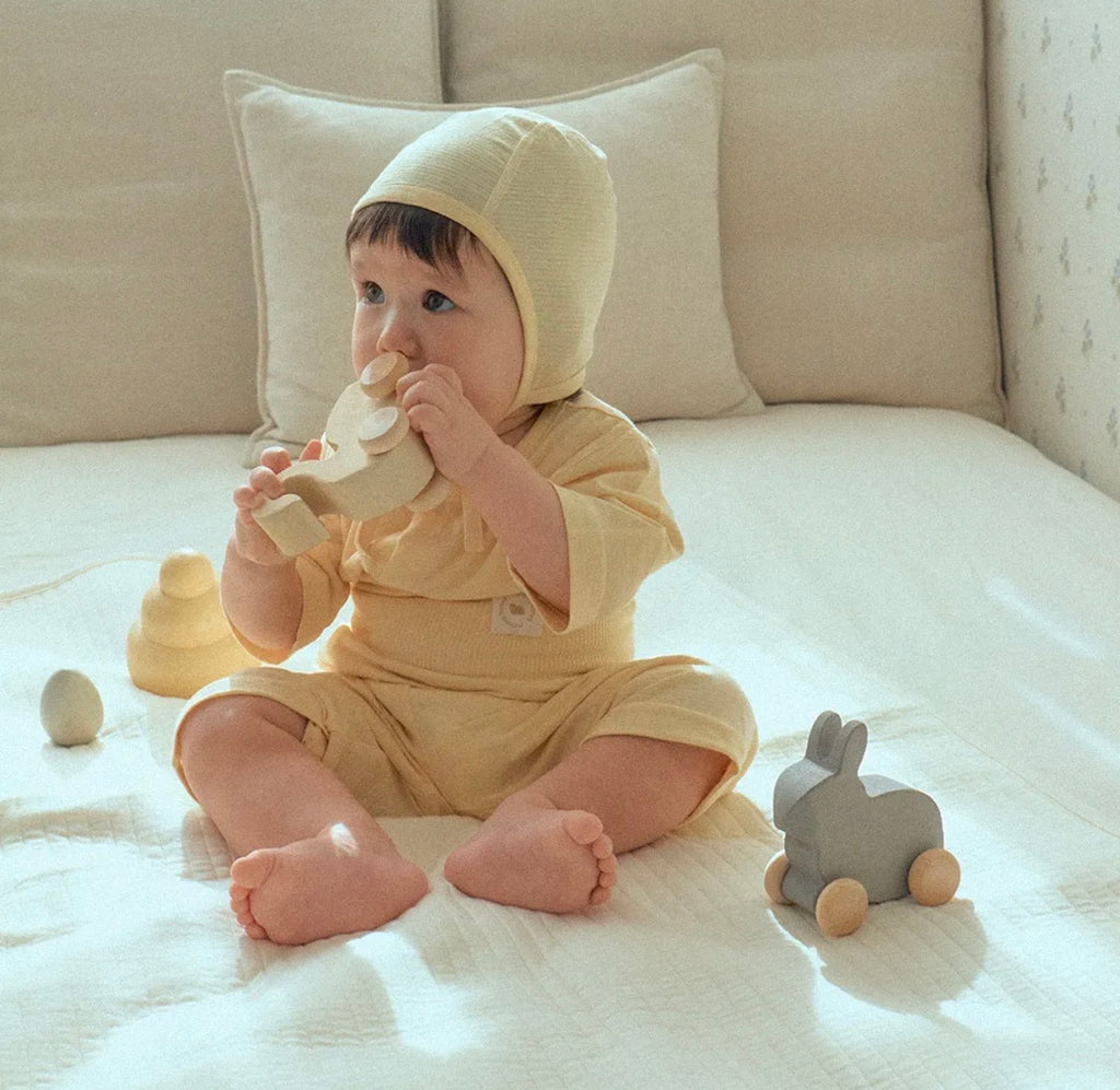 Mallanghanee Bamboo Light 3/4 Sleeve Baby Pajama Set – Yellow