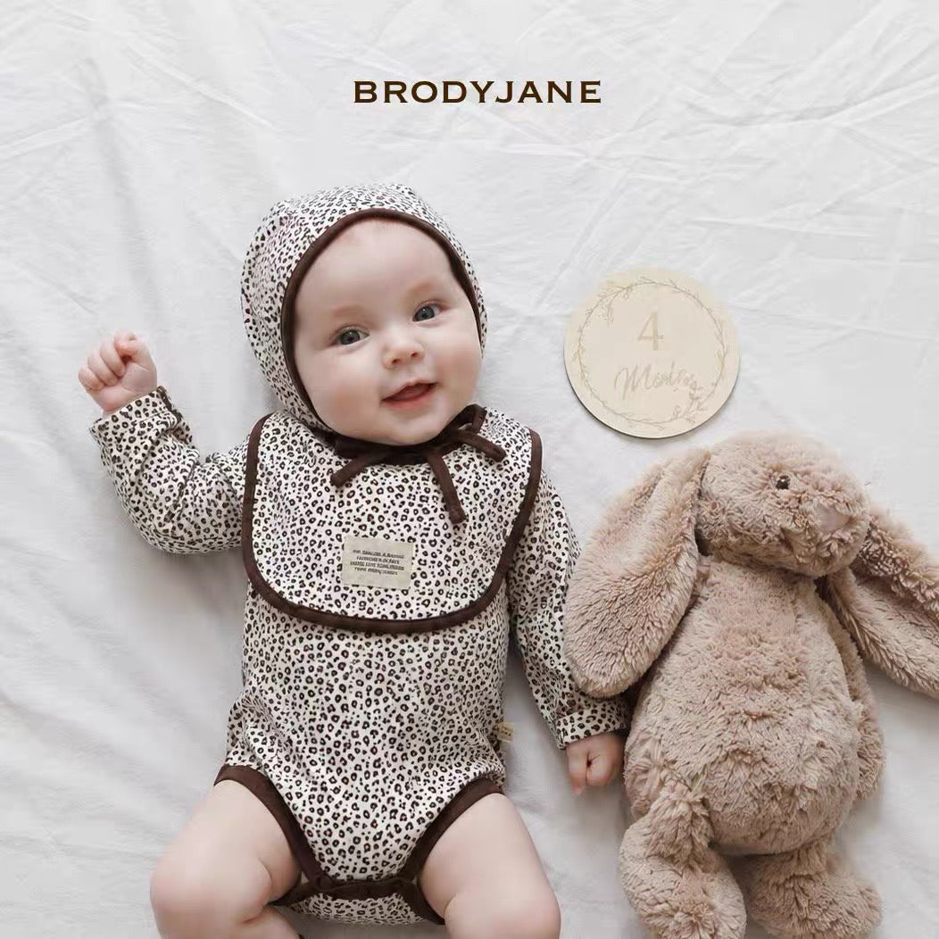 Korean Kidswear | BRODYJANE Baby Leopard Print 4-Piece Set