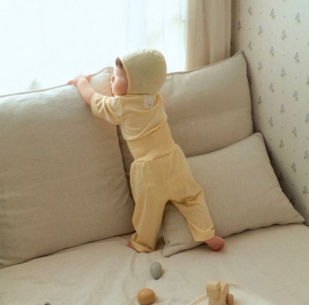 Mallanghanee Bamboo Light 3/4 Sleeve Baby Pajama Set – Yellow