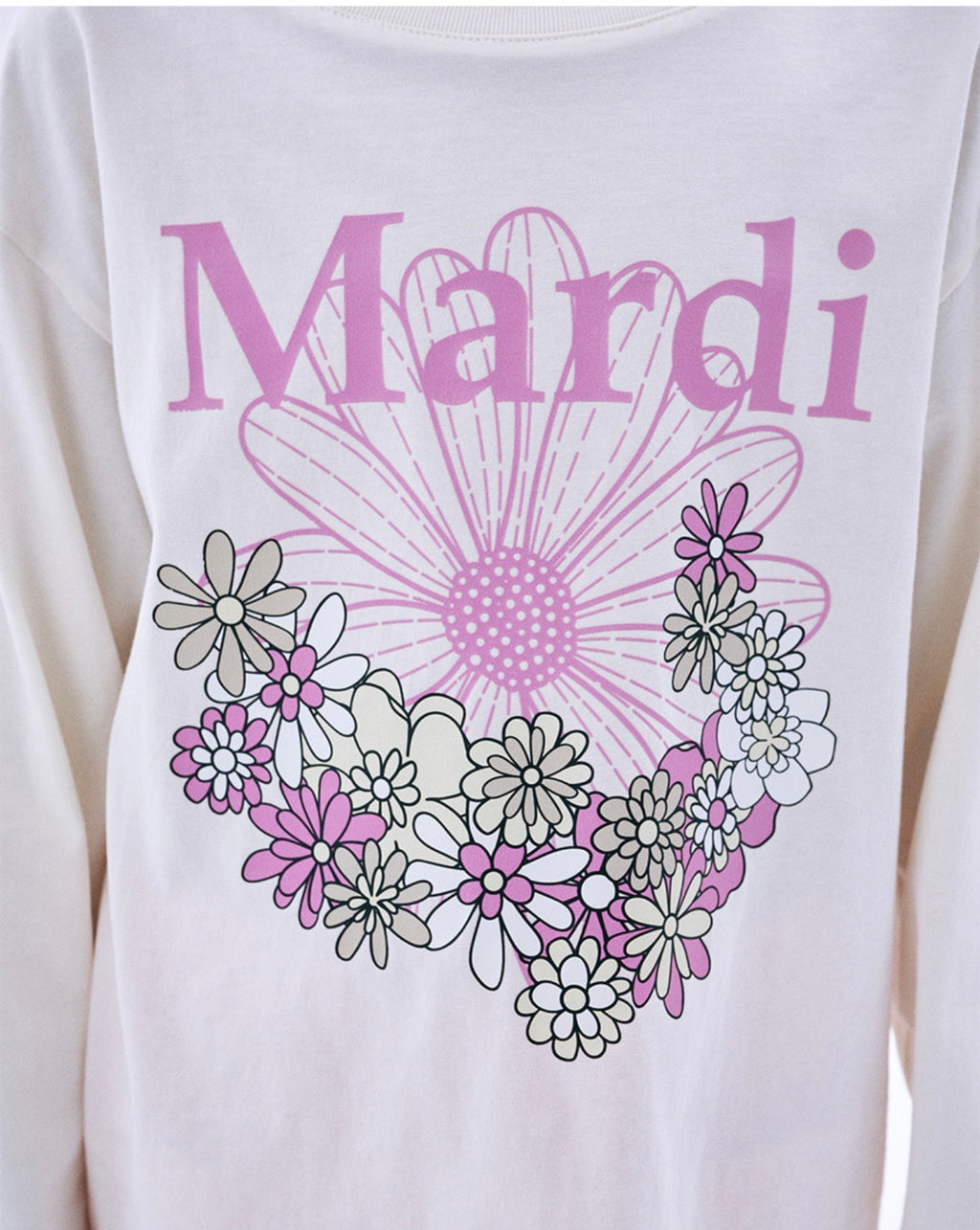 Mardi Mercredi KIDS TSHIRT LONG SLEEVE FLOWERMARDI JARDIN_CREAM PINKLAVENDER (Instock)
