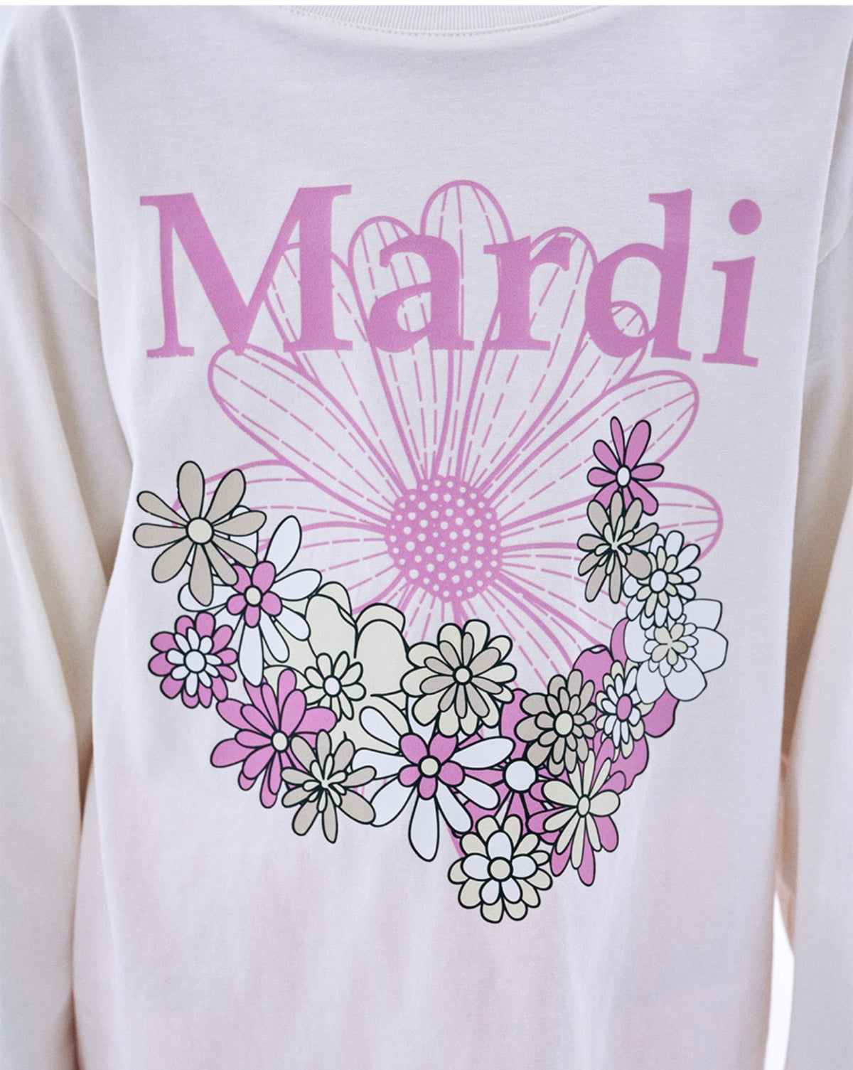 Mardi Mercredi KIDS TSHIRT LONG SLEEVE FLOWERMARDI JARDIN_CREAM PINKLAVENDER (Instock)