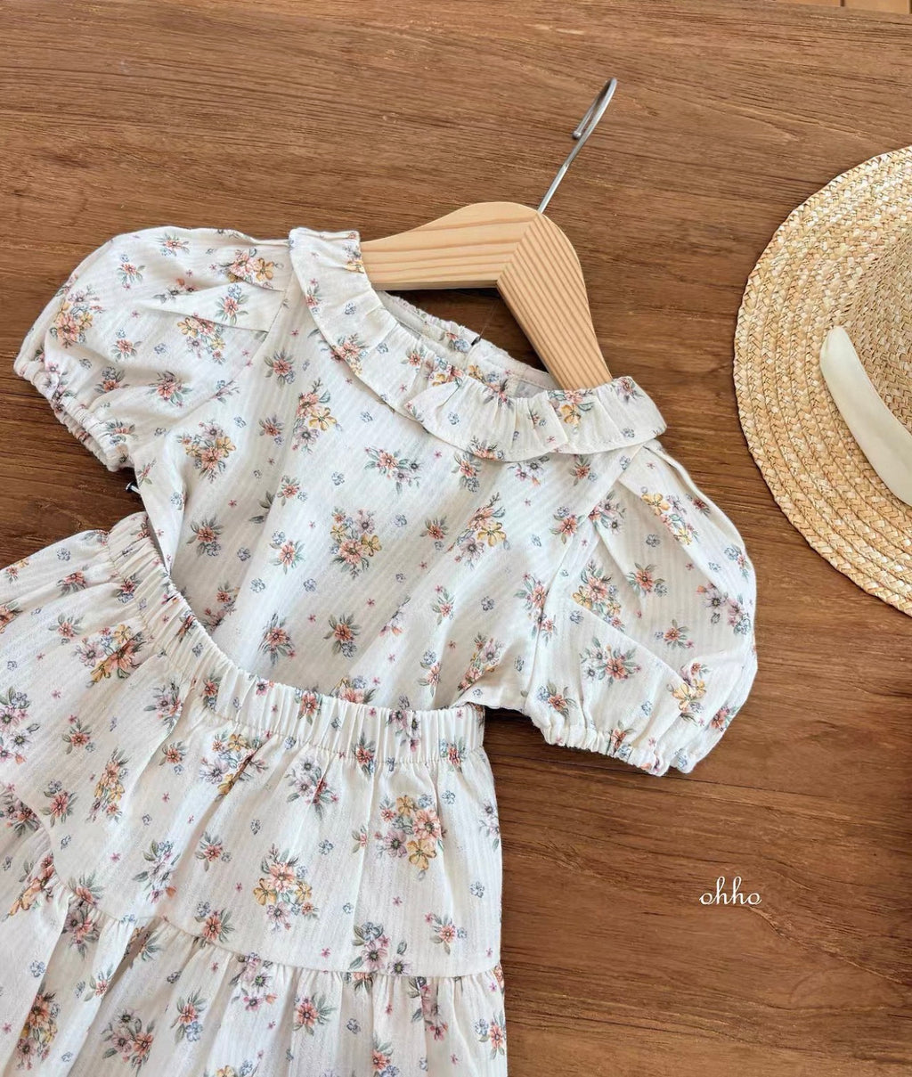 Korean Kidswear | Solid Cotton Floras Beige Pants