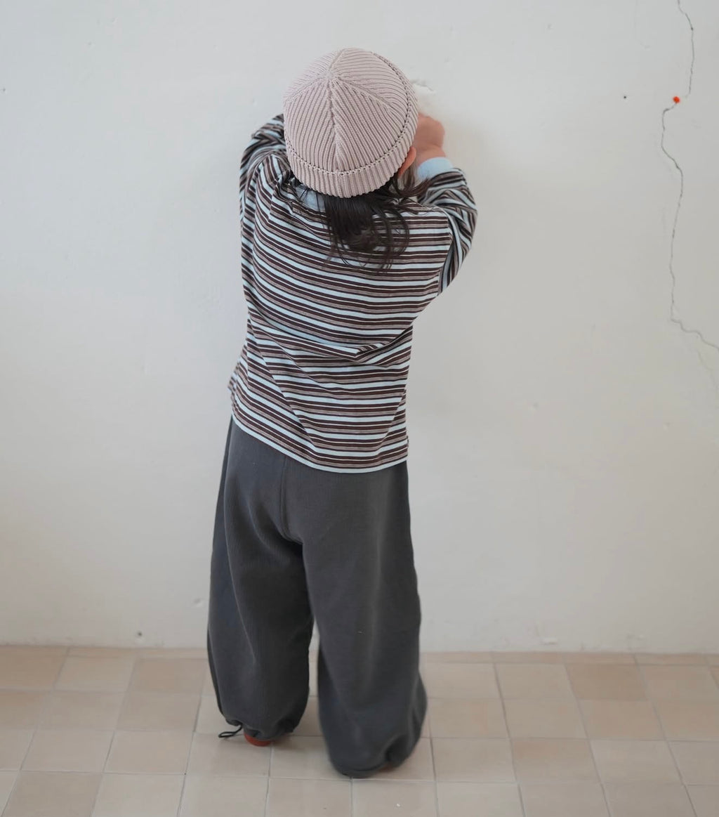 Korean Kidswear | Oversized Striped Long Sleeve Tee