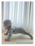 Banana Blossom Baby Cotton Ribbed Pajama Set - Grey