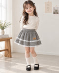 Korean Kidswear | Lace Trim Tiered Skirt