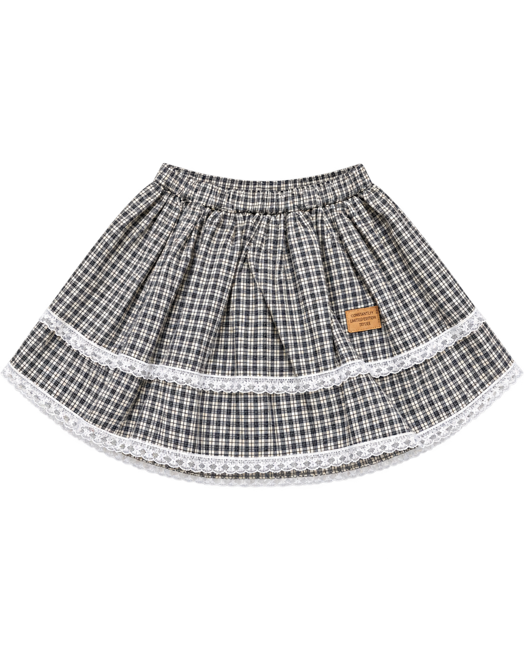 Korean Kidswear | Lace Trim Tiered Skirt