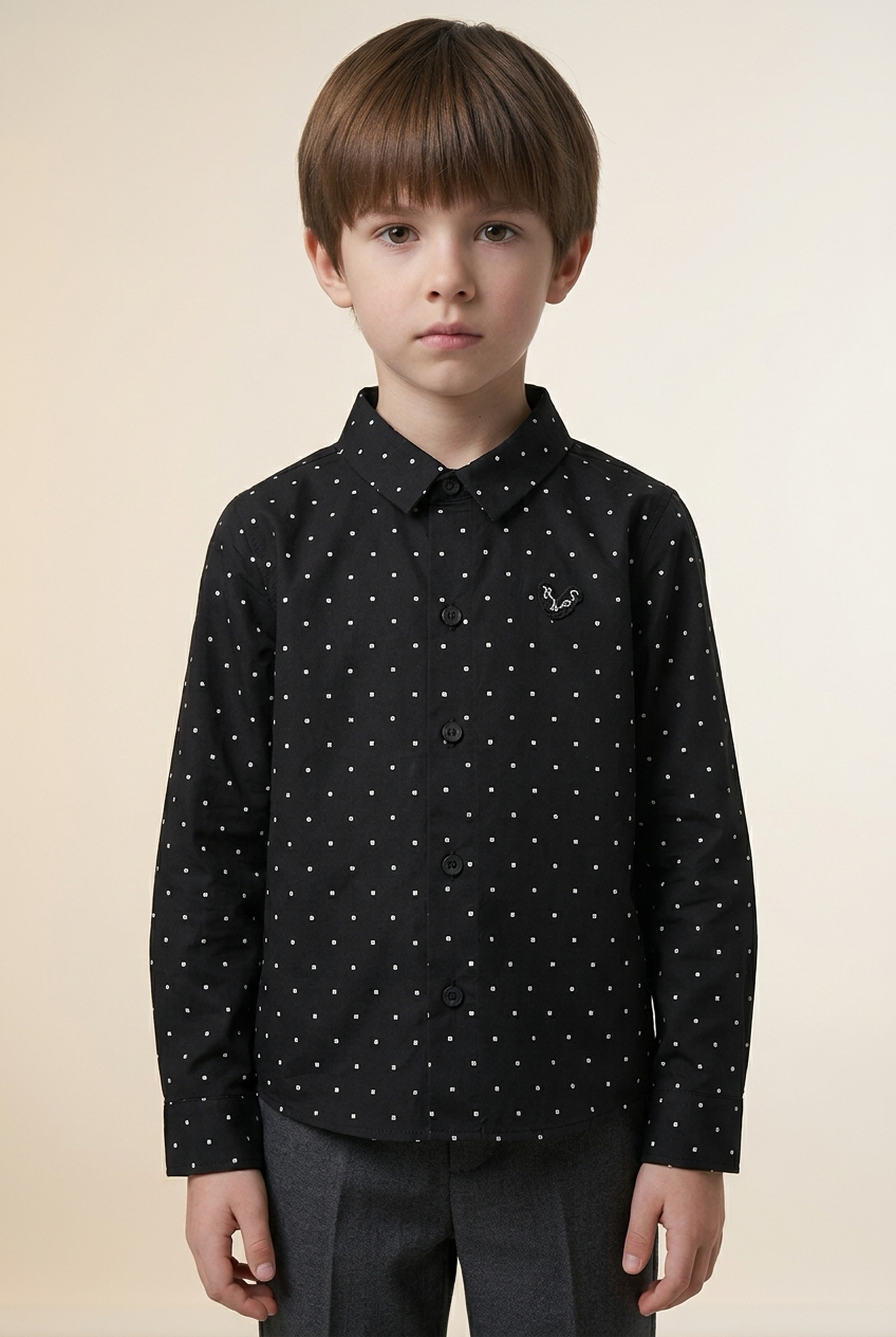 Korean Kidswear | BIEN A BIEN Heart Dot Cotton Shirt