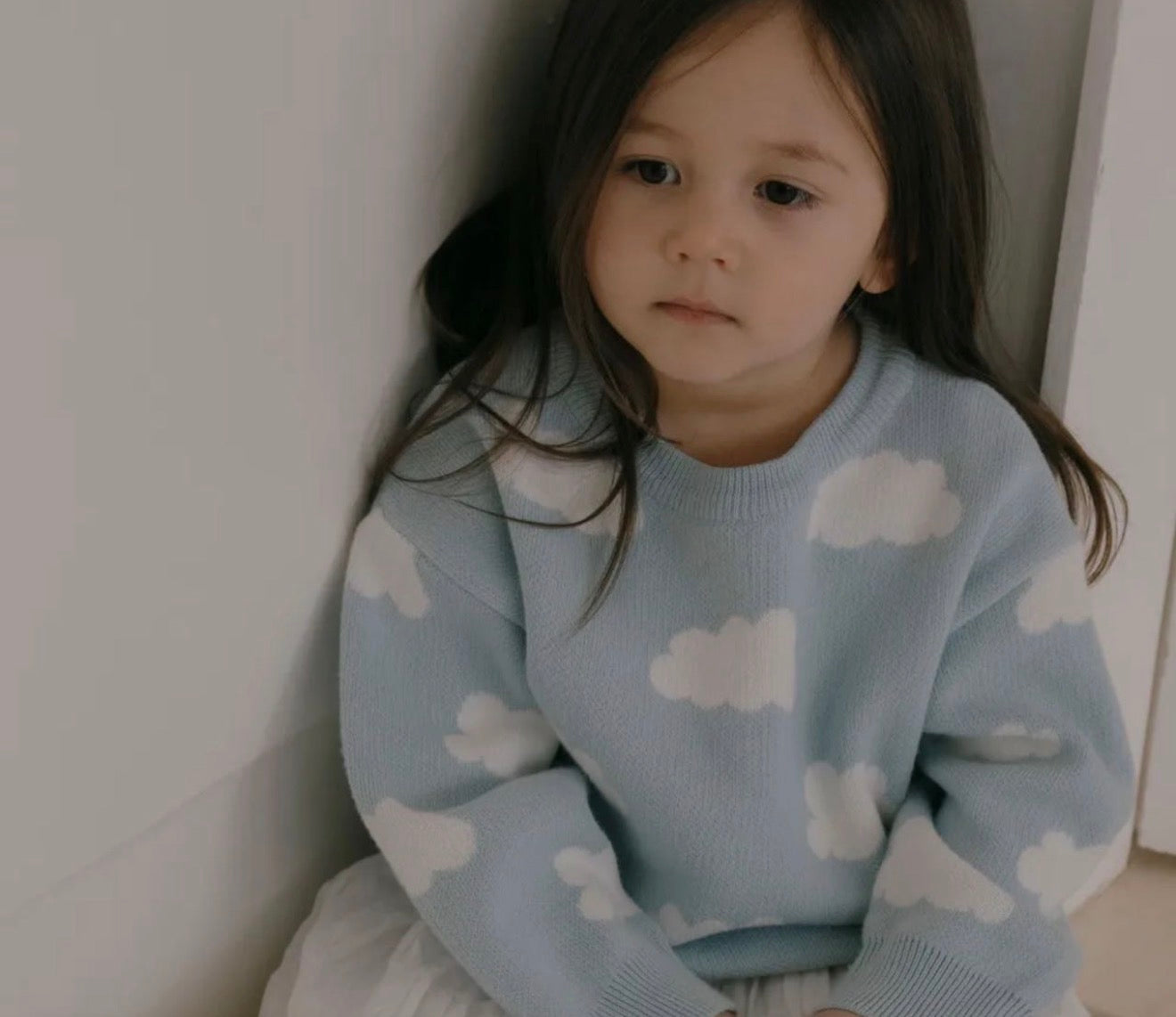 AVOVHOUSE Baby Blue Floral Knit Sweater – Korean Kidswear