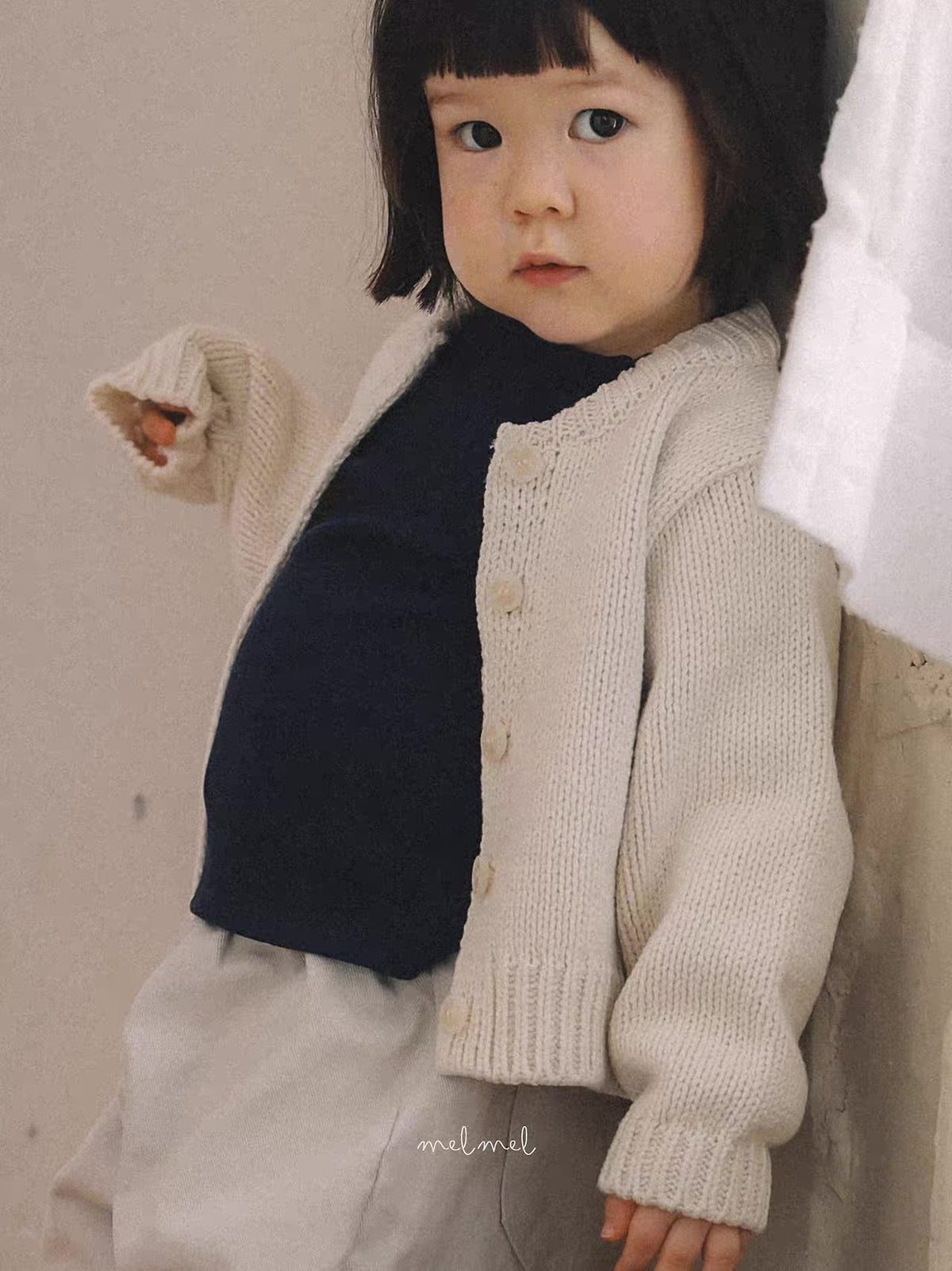 Korean Kidswear Classic Knit Cardigan - 2 Colors