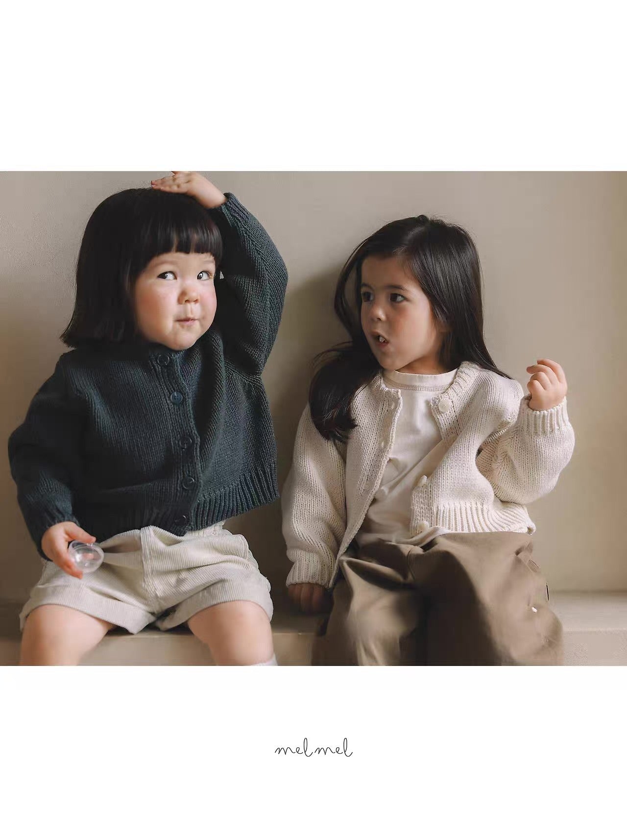 Korean Kidswear Classic Knit Cardigan - 2 Colors