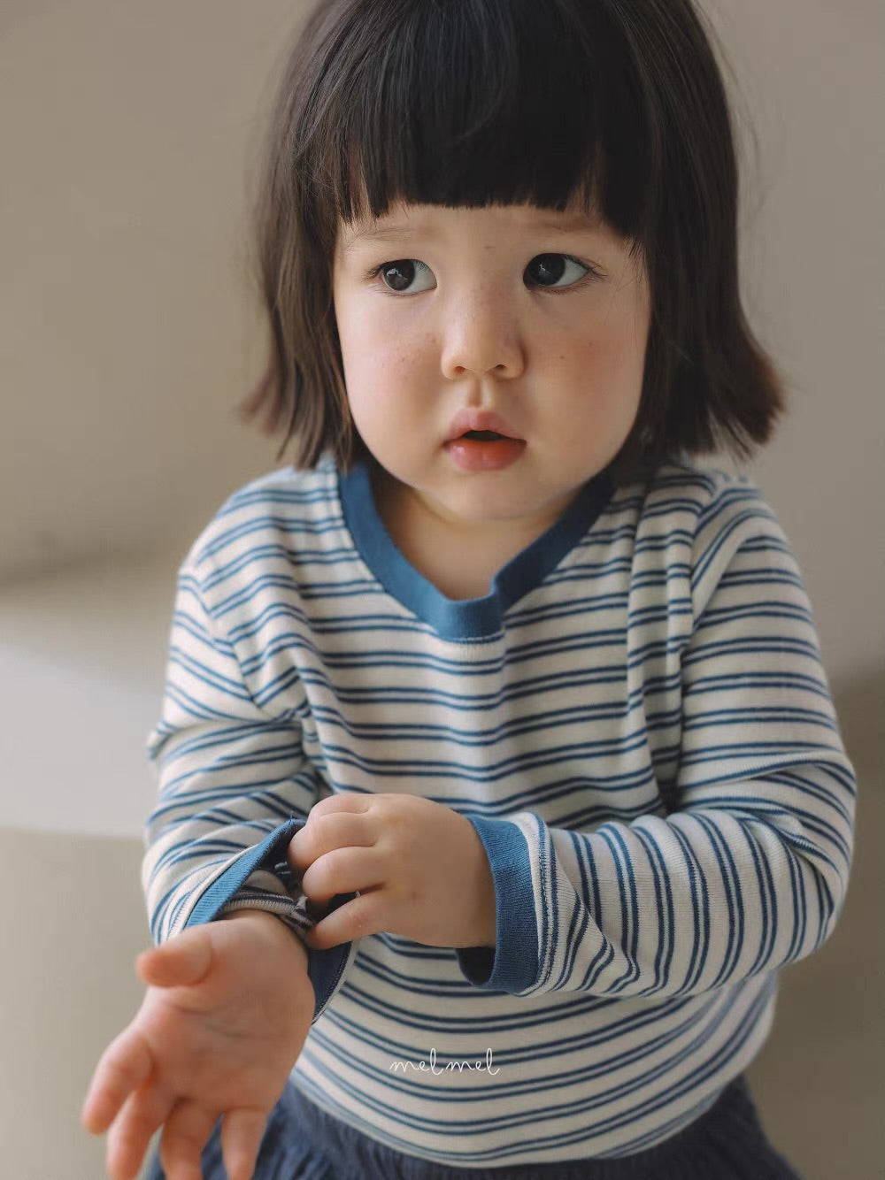 Korean Kidswear Cotton Striped Long Sleeve Tee