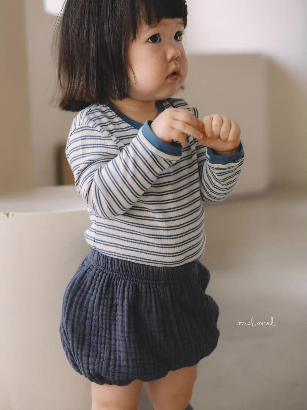 Korean Kidswear Cotton Striped Long Sleeve Tee