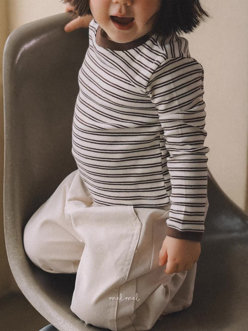 Korean Kidswear Cotton Striped Long Sleeve Tee