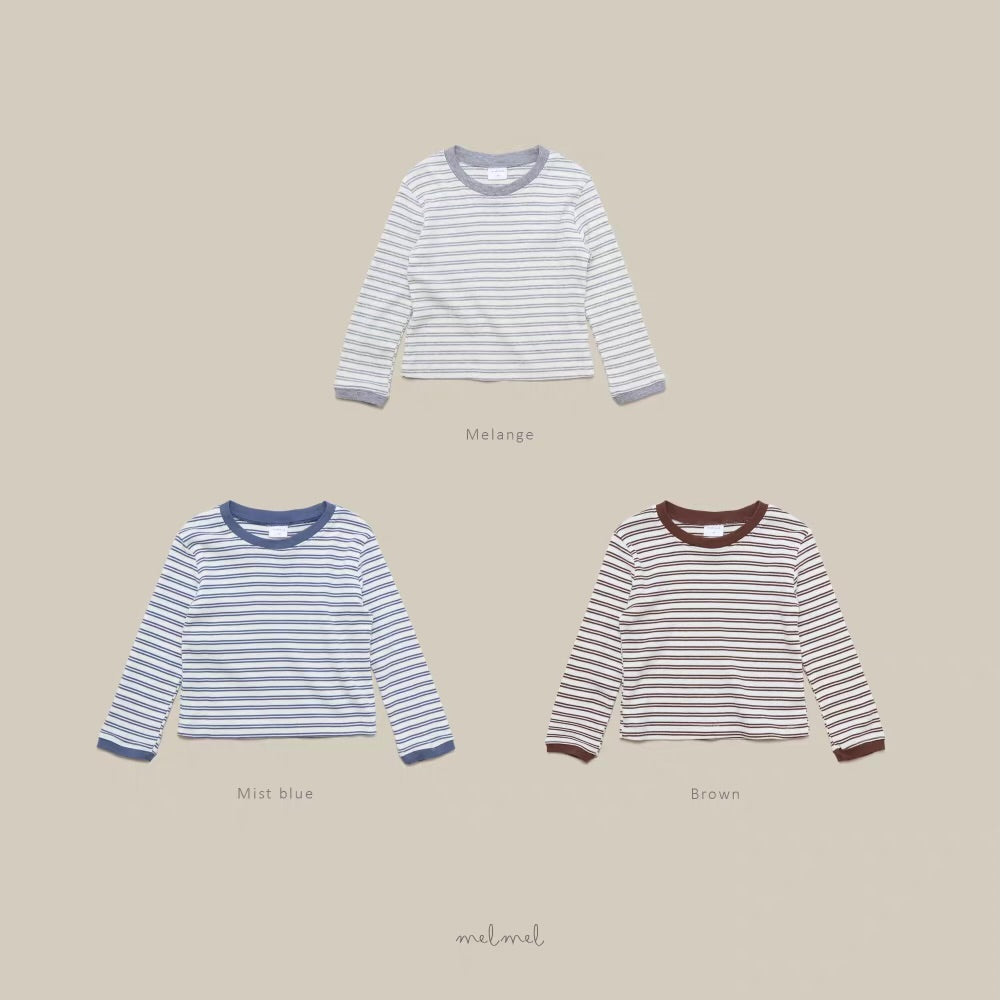 Korean Kidswear Cotton Striped Long Sleeve Tee