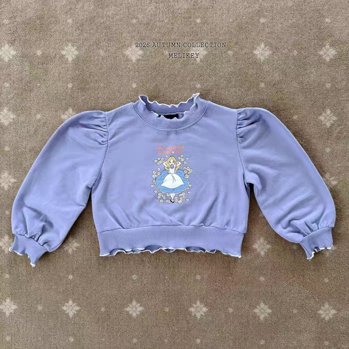 Korean Kidswear Alice Puff Sleeve Sweatshirt - Lavender