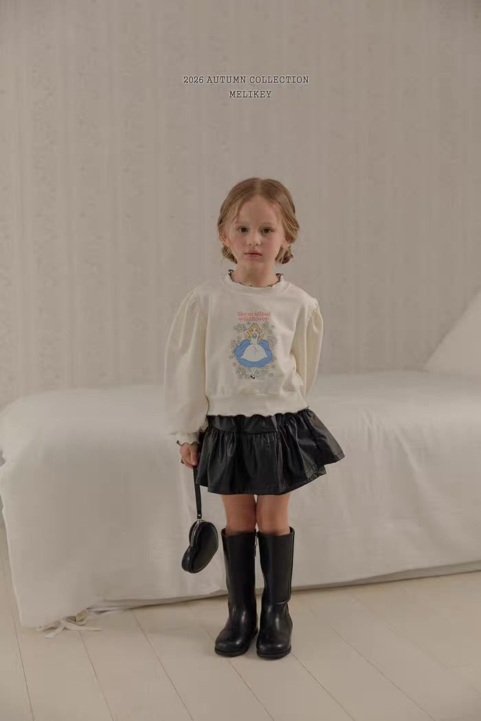 Korean Kidswear Alice Puff Sleeve Sweatshirt - Ivory