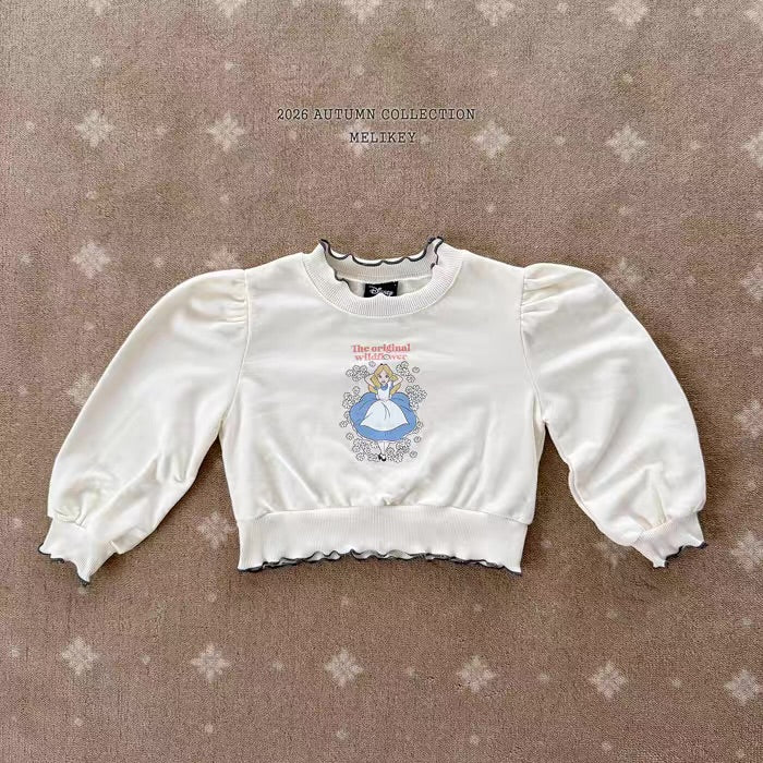 Korean Kidswear Alice Puff Sleeve Sweatshirt - Ivory