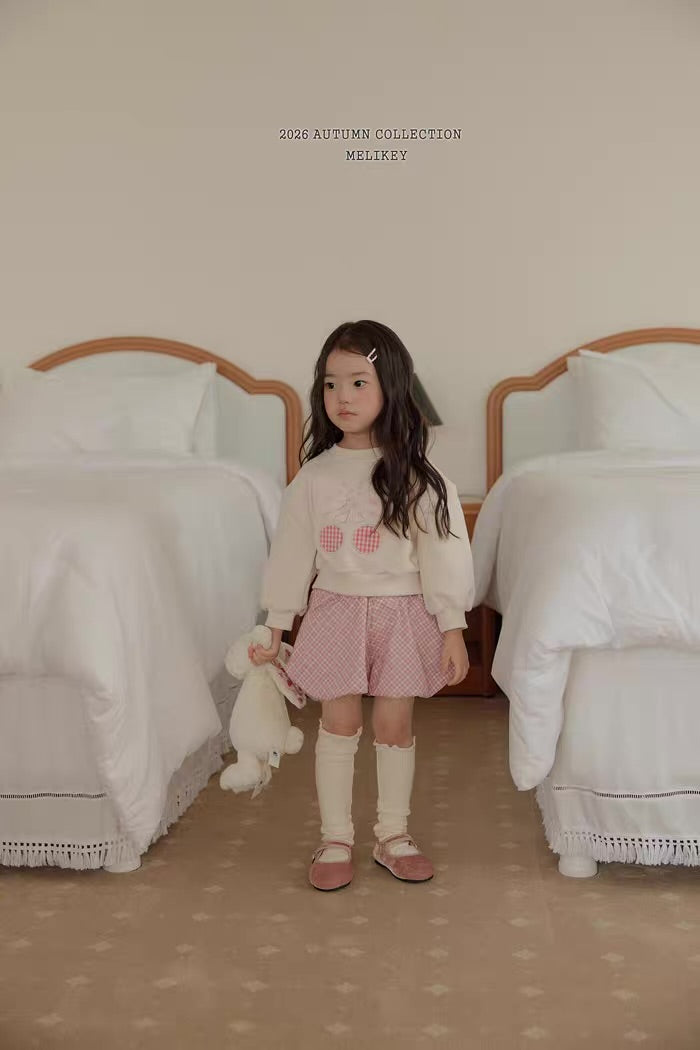 Korean Kidswear Bow & Cherry Sweatshirt - 2 Colors
