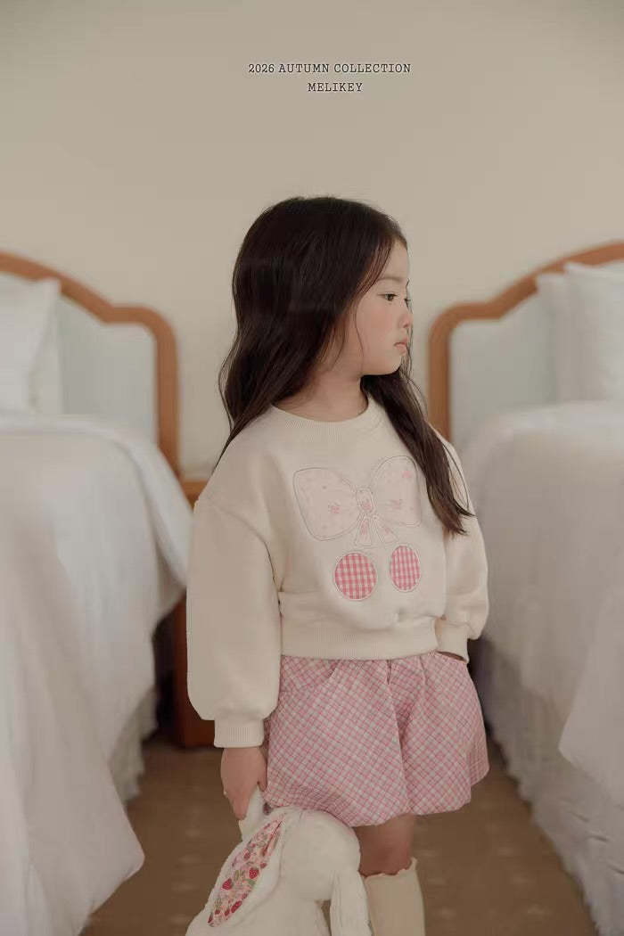 Korean Kidswear Bow & Cherry Sweatshirt - 2 Colors