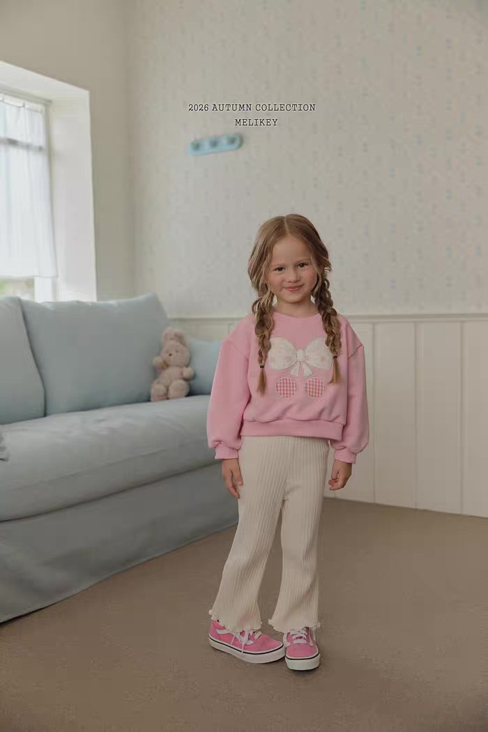 Korean Kidswear Bow & Cherry Sweatshirt - 2 Colors