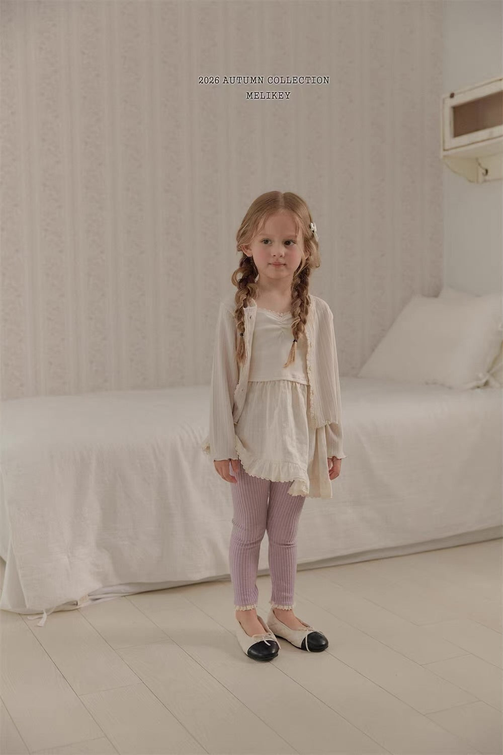 Korean Kidswear Lace Trim Ribbed Leggings - 3 Colors