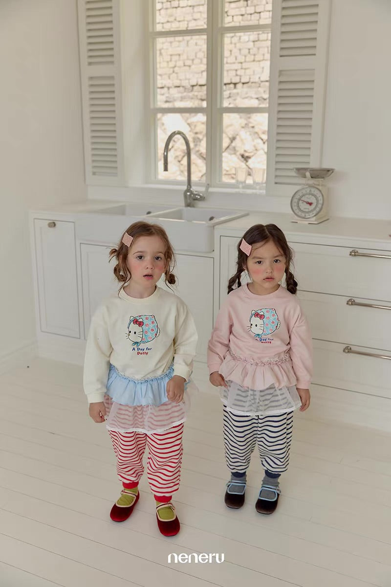 Korean Kidswear Kitty Graphic Sweatshirt - 3 Colors