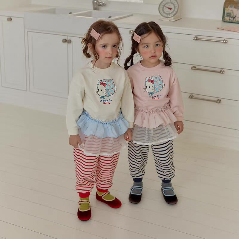 Korean Kidswear Kitty Graphic Sweatshirt - 3 Colors