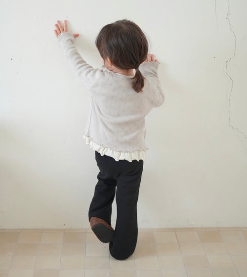 Korean Kidswear | Buttercup Teddy Pointelle Cardigan