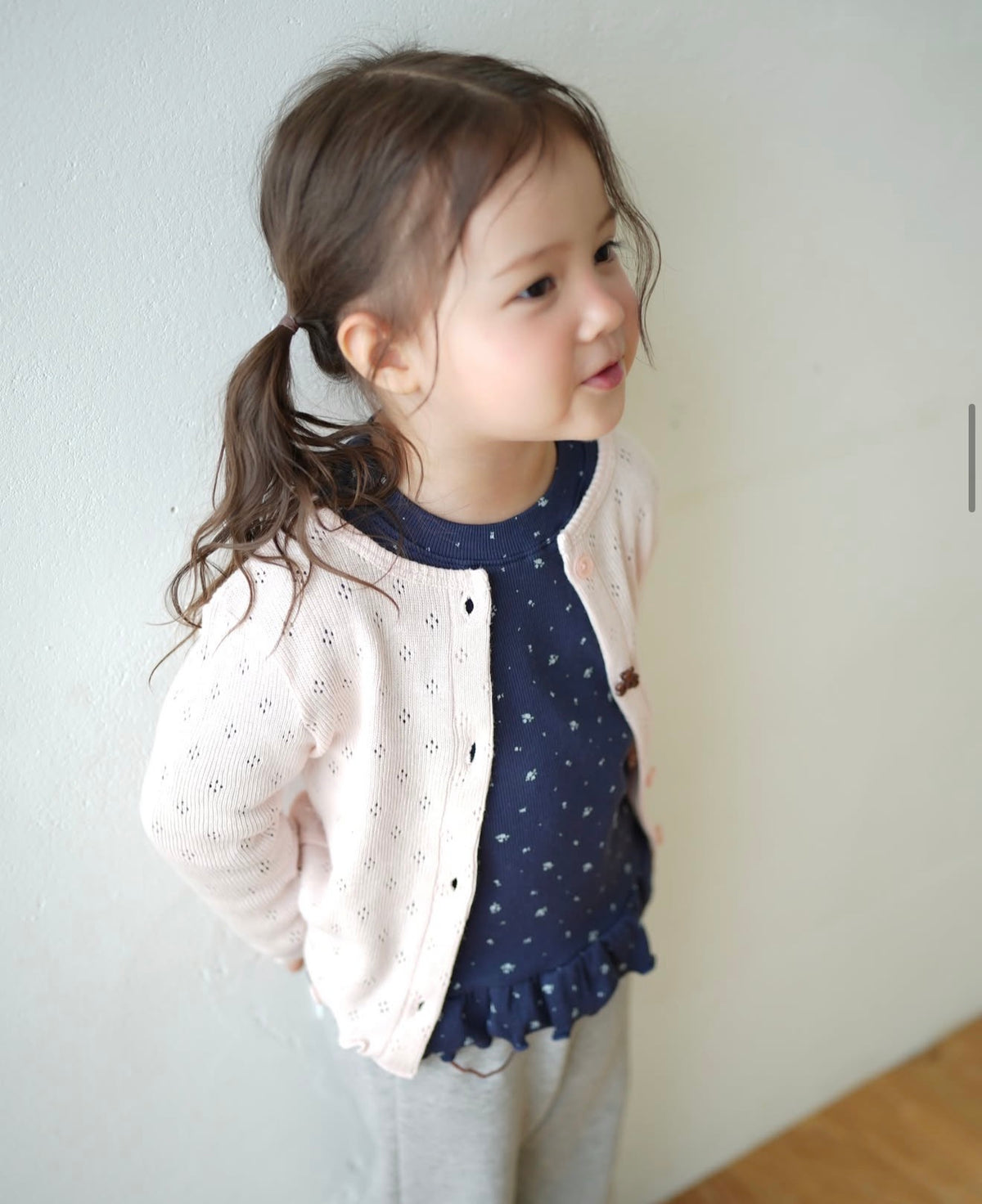 Korean Kidswear | Buttercup Teddy Pointelle Cardigan