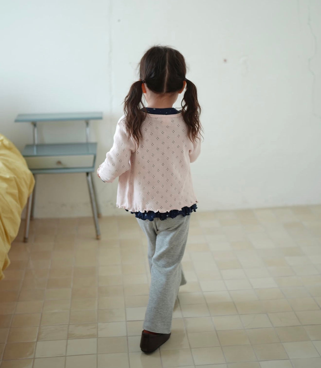Korean Kidswear | Buttercup Teddy Pointelle Cardigan