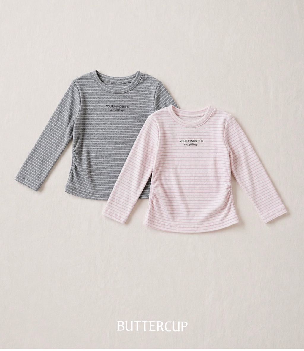 Korean Kidswear | Buttercup Mindset Stripe Long Sleeve Tee