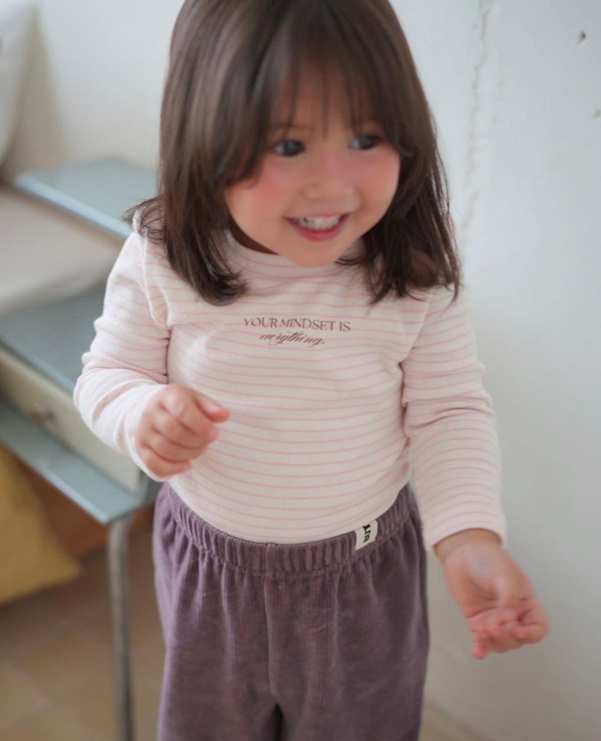 Korean Kidswear | Buttercup Mindset Stripe Long Sleeve Tee