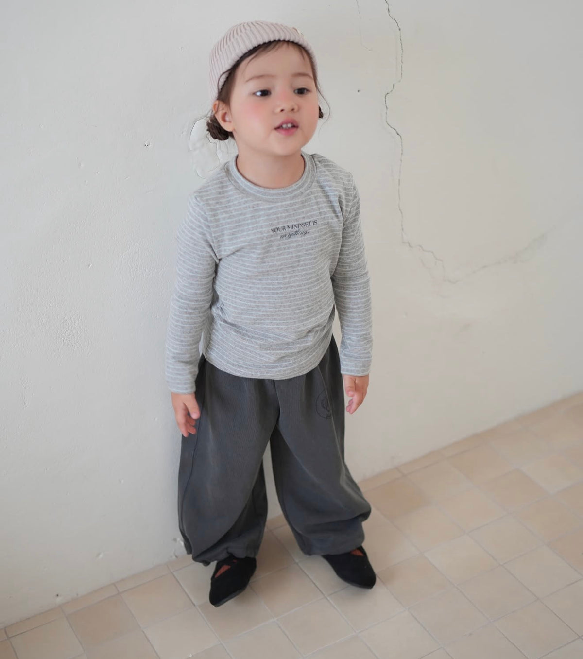 Korean Kidswear | Buttercup Mindset Stripe Long Sleeve Tee