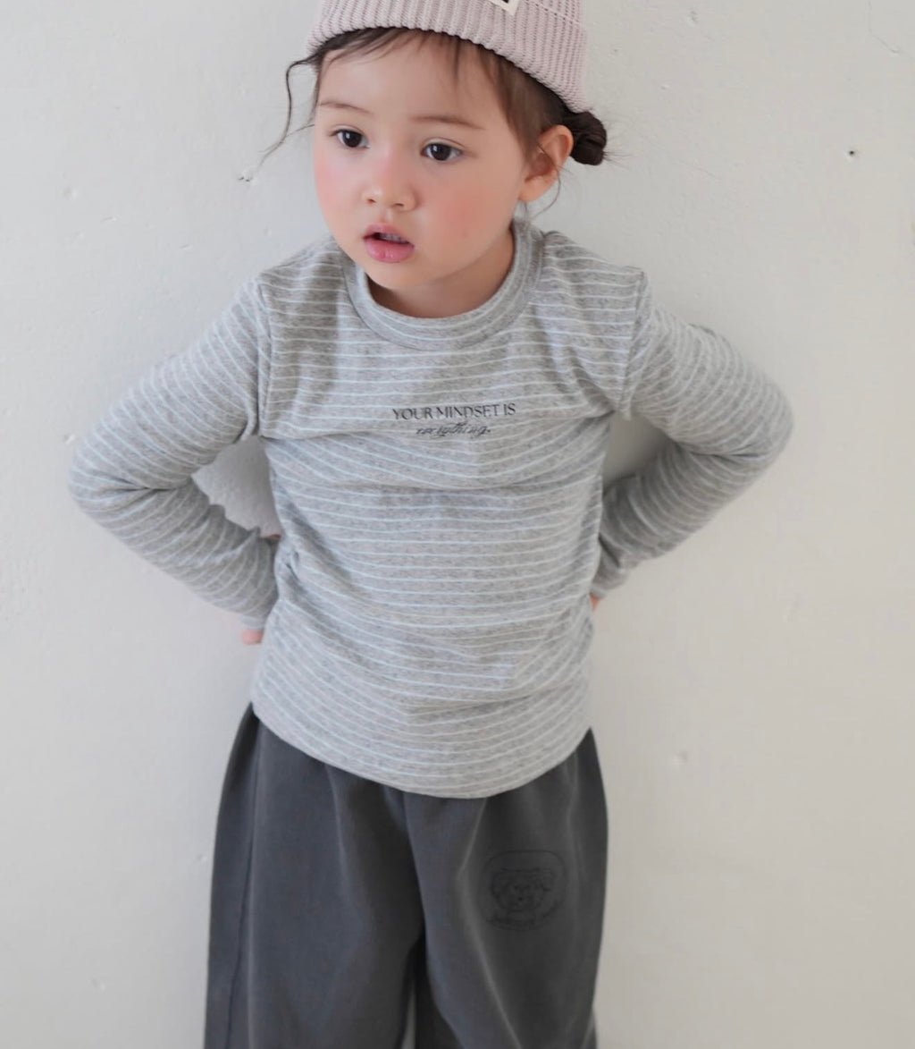 Korean Kidswear | Buttercup Mindset Stripe Long Sleeve Tee