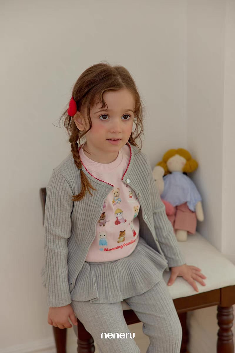 Korean Kidswear Ribbed Ruffle Cardigan - 3 Colors