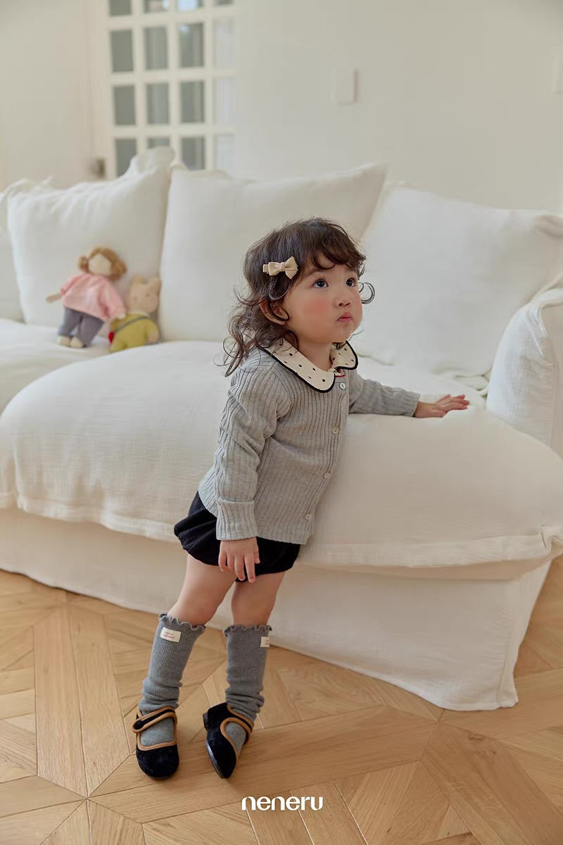 Korean Kidswear Ribbed Ruffle Cardigan - 3 Colors