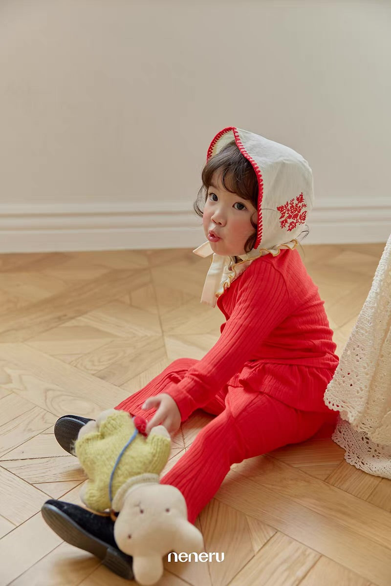 Korean Kidswear Ribbed Ruffle Cardigan - 3 Colors