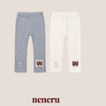 Korean Kidswear Bear Patch Ribbed Leggings
