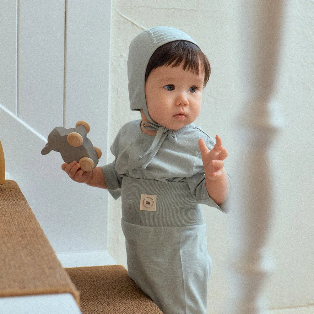 Mallanghanee Bamboo Light 3/4 Sleeve Baby Pajama Set – Green